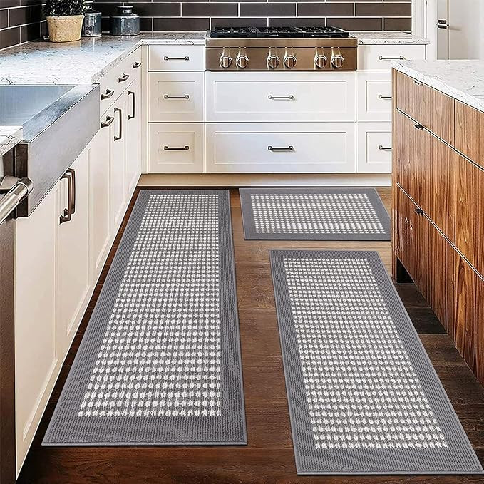 Ileading Kitchen Mat Sets 3 Piece Water Absorbent Kitchen Floor Rugs Non Slip Entrance Runner Rug... | Amazon (US)