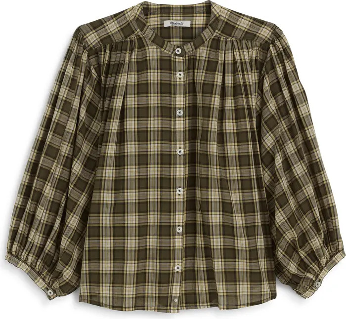 Balloon Sleeve Cotton Button-Up Top | Nordstrom