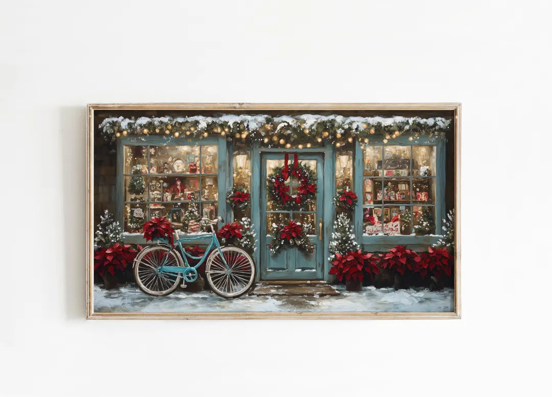 Christmas Store Frame TV Art Samsung Frame Tv Art Cozy Christmas Shop Christmas Decor Holiday Dec... | Etsy (US)