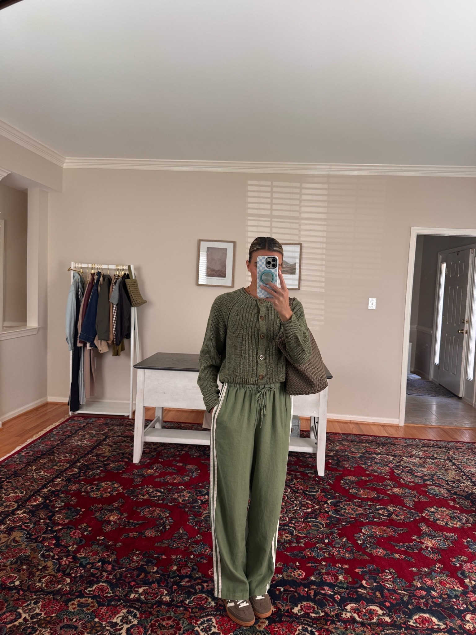 Small sweater 
Small pants

#LTKmomlife #LTKootd