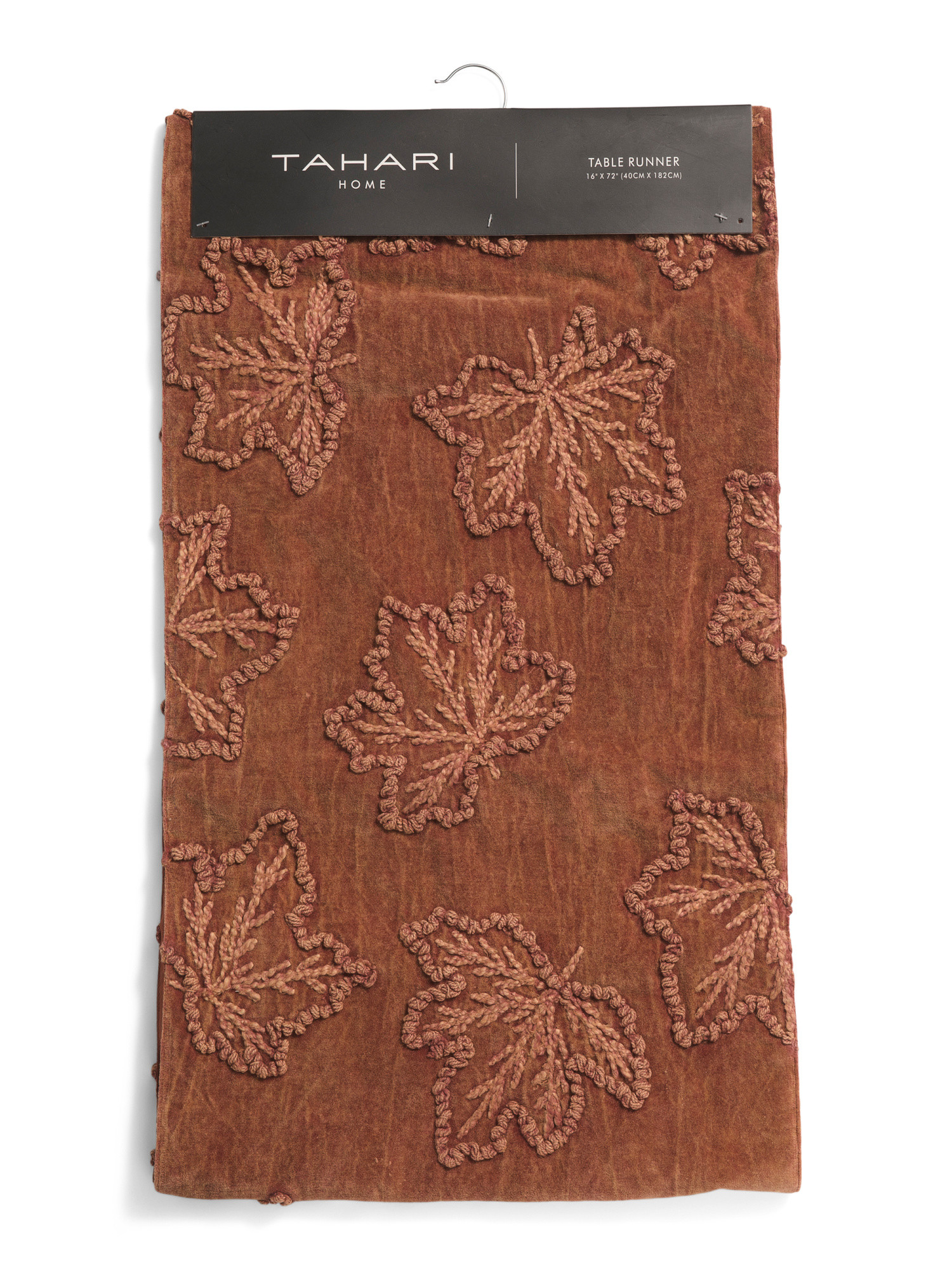 16x72 Velvet Fall Leaves Embroidered Table Runner | TJ Maxx