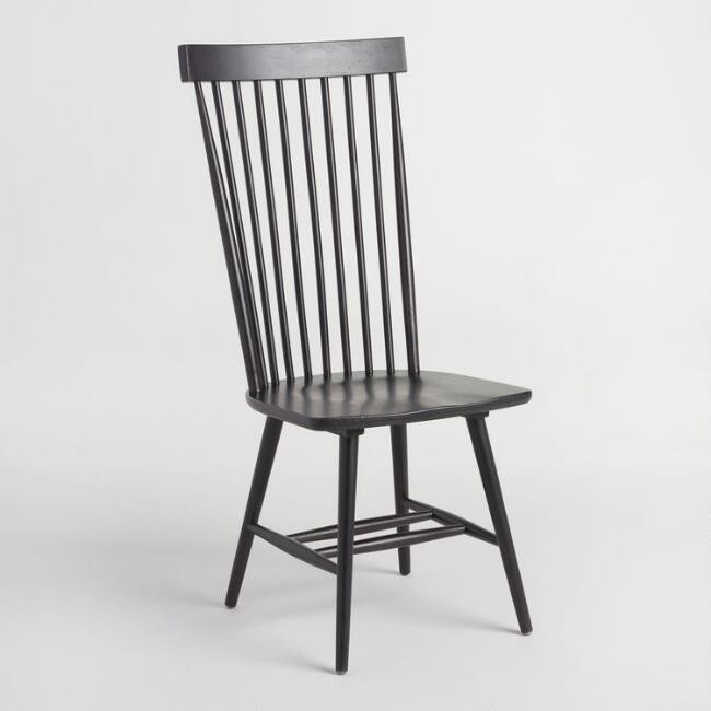 Black Wood Windsor Style Kamron Dining Chair Set of 2 | World Market