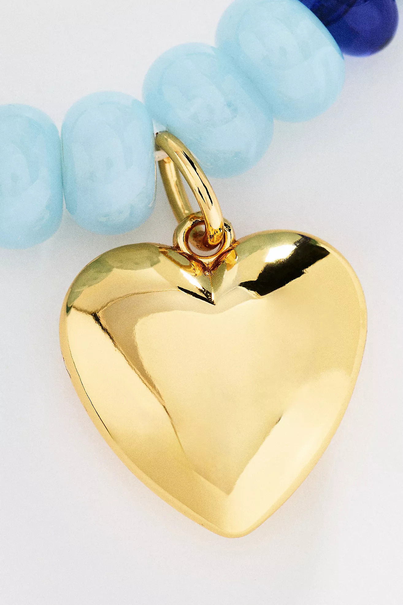 Beaded Chunky Stone Heart Necklace | Anthropologie (US)