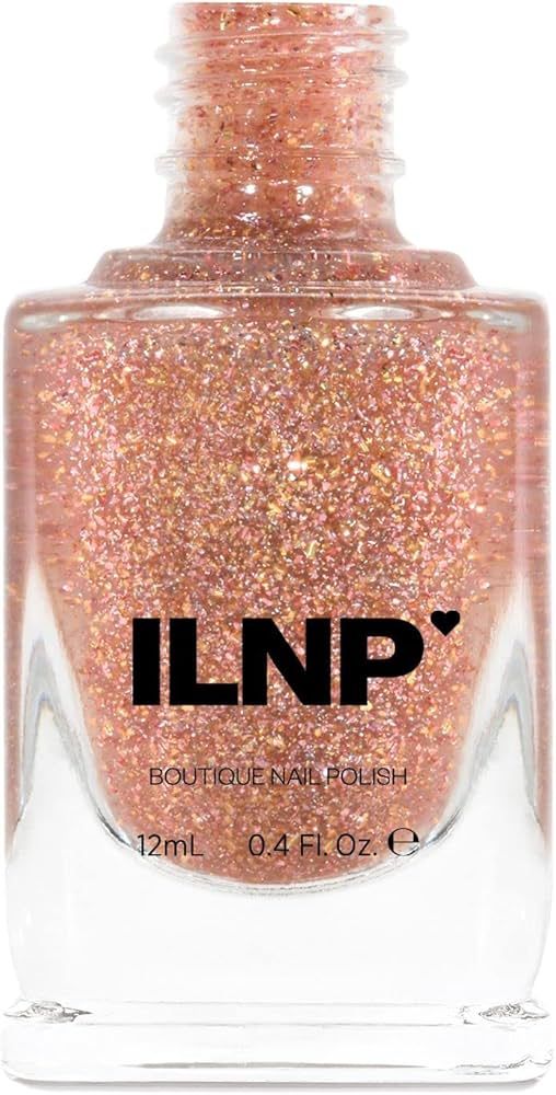 ILNP Love Triangle - Metallic Silver, Gold, and Rose Flakie Topper Nail Polish, Chip Resistant, 7-Fr | Amazon (US)