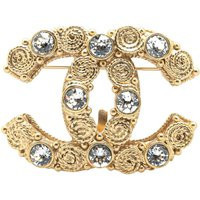 Preloved CC Logo Brooch Gold Crystal Women Brooches - Metallics - One Size | NastyGal UK