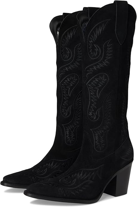 Dingo Womens Evita Embroidered Snip Toe Dress Boots Over the Knee Mid Heel 2-3" | Amazon (US)