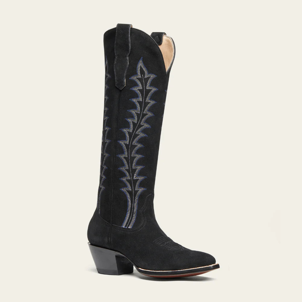 CITY Boots The North Side Black Suede Cowboy Boots | CITY Boots