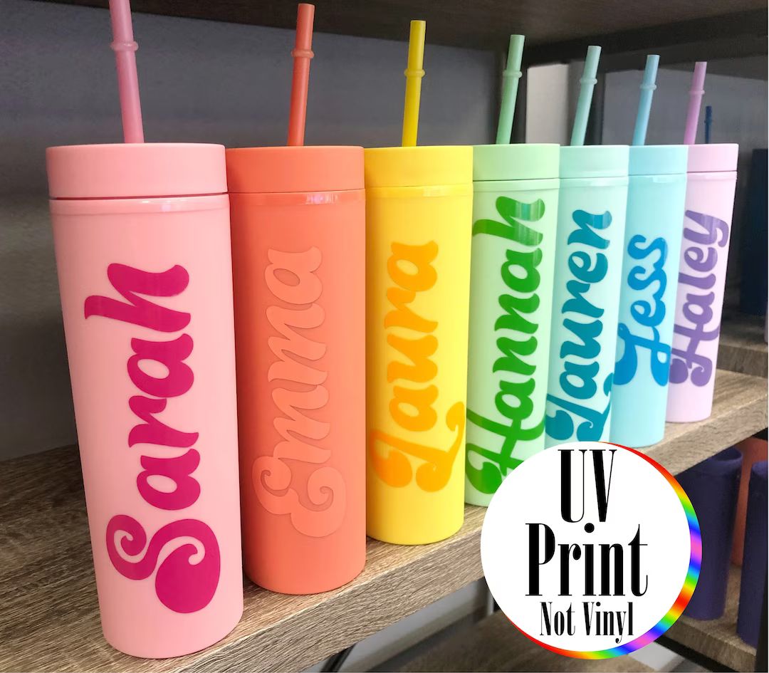 Personalized Tumblers With Lid and Straw, Pastel Tumblers, Bachelorette Party Favors - Etsy | Etsy (US)