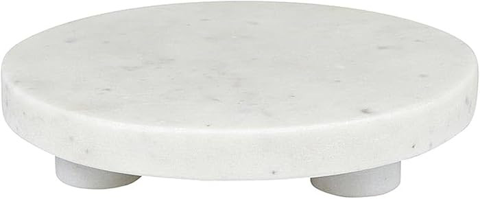 Santa Barbara Design Studio Marble Serving Board Strong Stone Round Footed Tray, 6" Diameter, Whi... | Amazon (US)