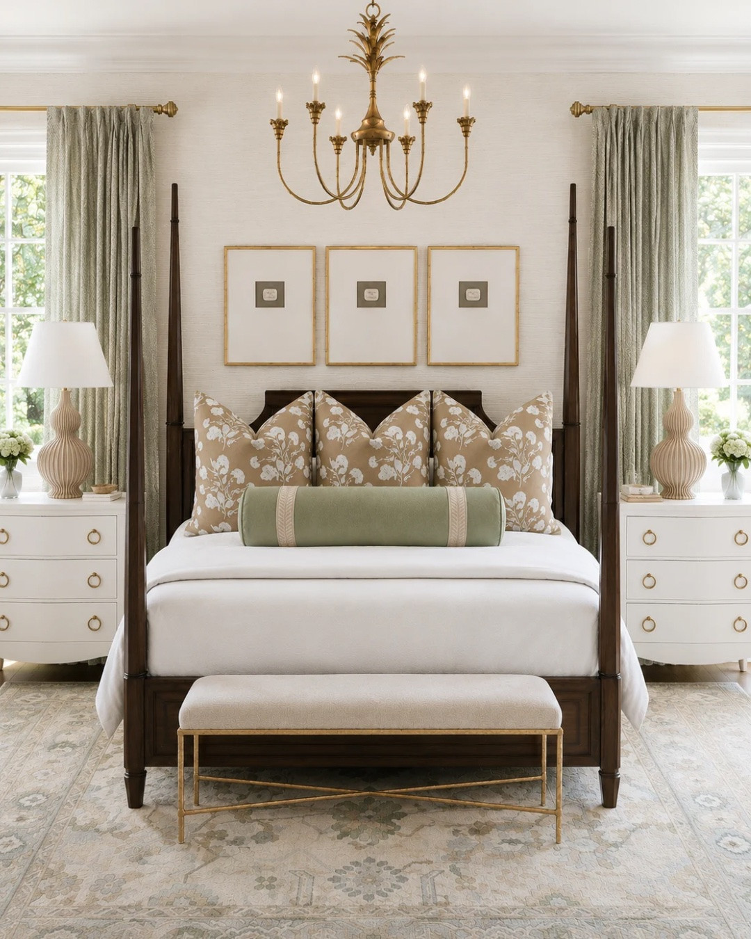 Soft, layered, and full of charm! This bedroom strikes the perfect balance between classic and fresh, with cozy layers and intentional details.

This stunning rug "Honey" is from @southernrugstx. It anchors the room and adds the perfect finishing touch.

Swipe to see how ChatGPT turned this bedroom mood board into reality.

Grandmillennial bedroom ideas | timeless bedroom decor | grandmillennial bedroom inspo | traditional bedroom style | Classic bedroom design

#LTKHome #LTKSaleAlert