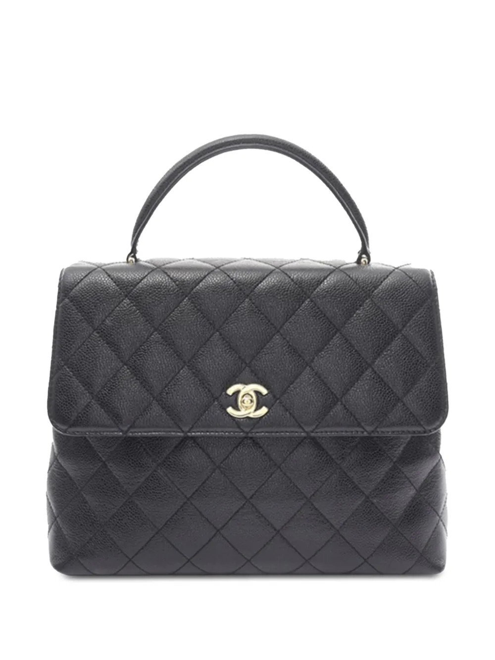 CHANEL Pre-Owned 2002-2003 Caviar Kelly Top Handle handbag - Black | Farfetch Global