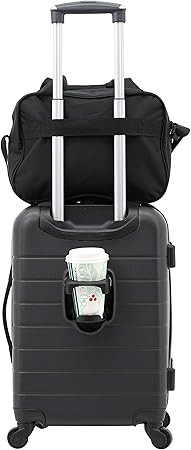 Wrangler El Dorado Lugggage Set with Cup Holder and USB Port, Black, 2 Piece | Amazon (US)