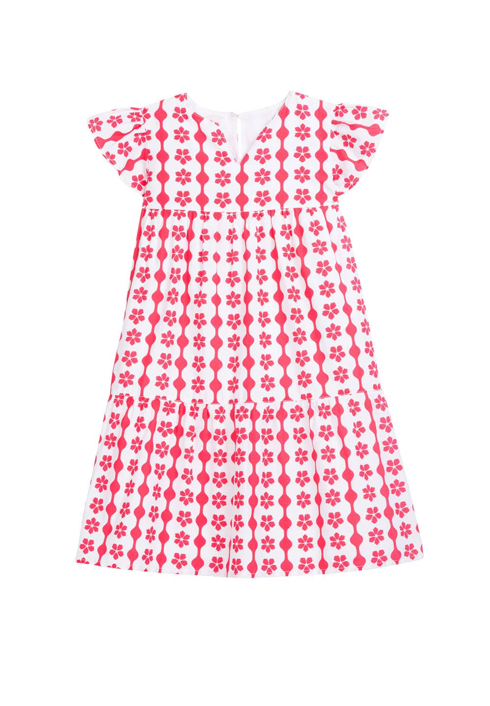Positano Dress - Raspberry Scallop | BISBY Kids
