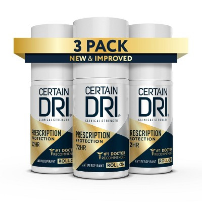 Certain Dri Prescription Strength Clinical Roll-On Antiperspirant - Unscented 1.2oz/3pk | Target
