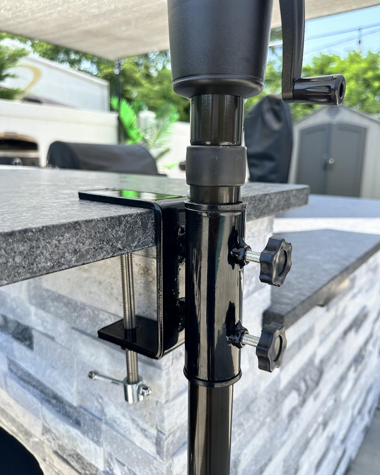 Instant shade! Patio umbrella clamp on holder, Patio Umbrella Clamp Clip Steel Umbrella Stand Holder Mount Attaches to Fence Post Railing Bleachers Benches Tailgates Outdoor, instant shade! Gray patio market umbrella, patio find

#LTKSeasonal #LTKhome #LTKfindsunder50