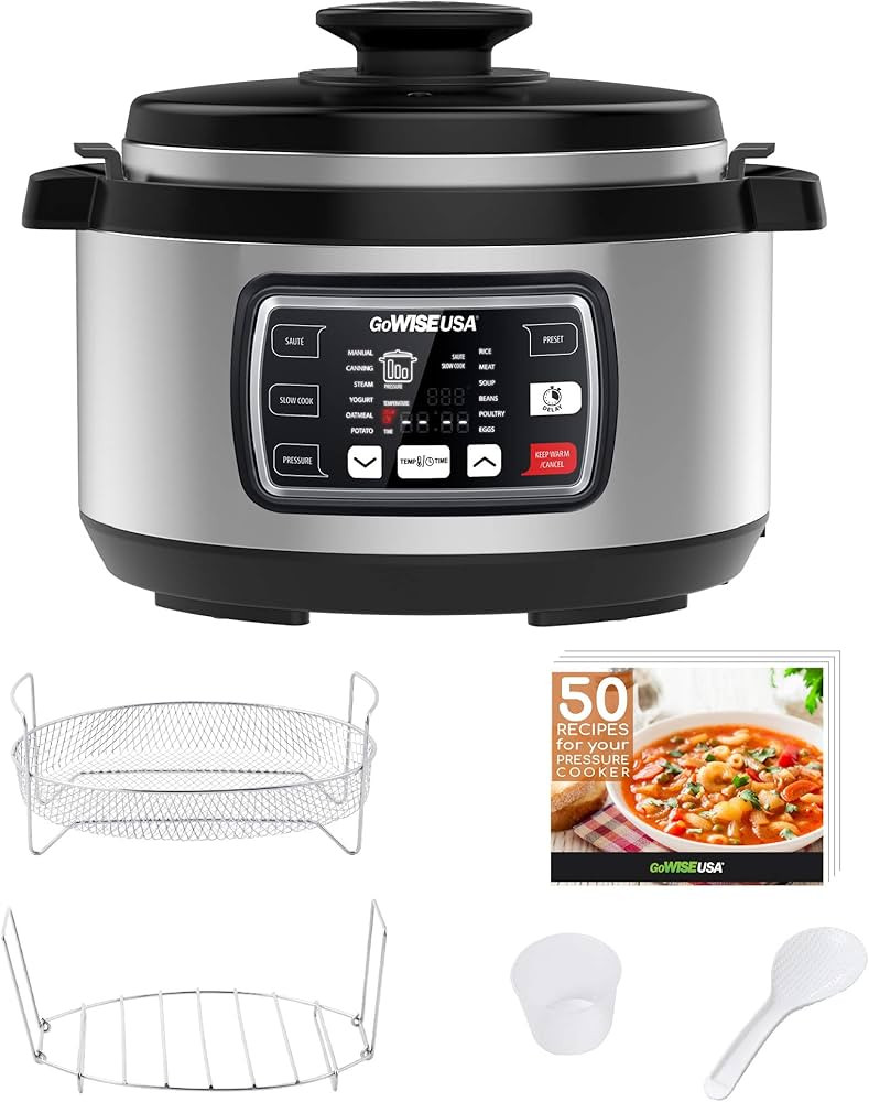 GoWISE USA GW22708 Ovate 8.5-Qt 12-in-1 Electric Pressure Cooker Oval with Slow Cook, Rice, Yogur... | Amazon (US)