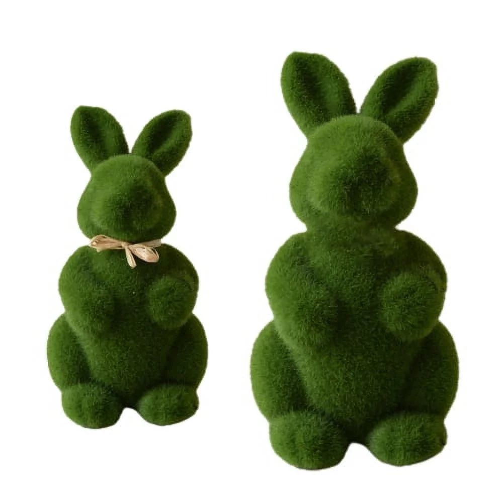 Zhaomeidaxi 2Pcs Easter Artificial Moss Bunny Rabbit Figurine Decorations Easter Home Party Decor... | Walmart (US)