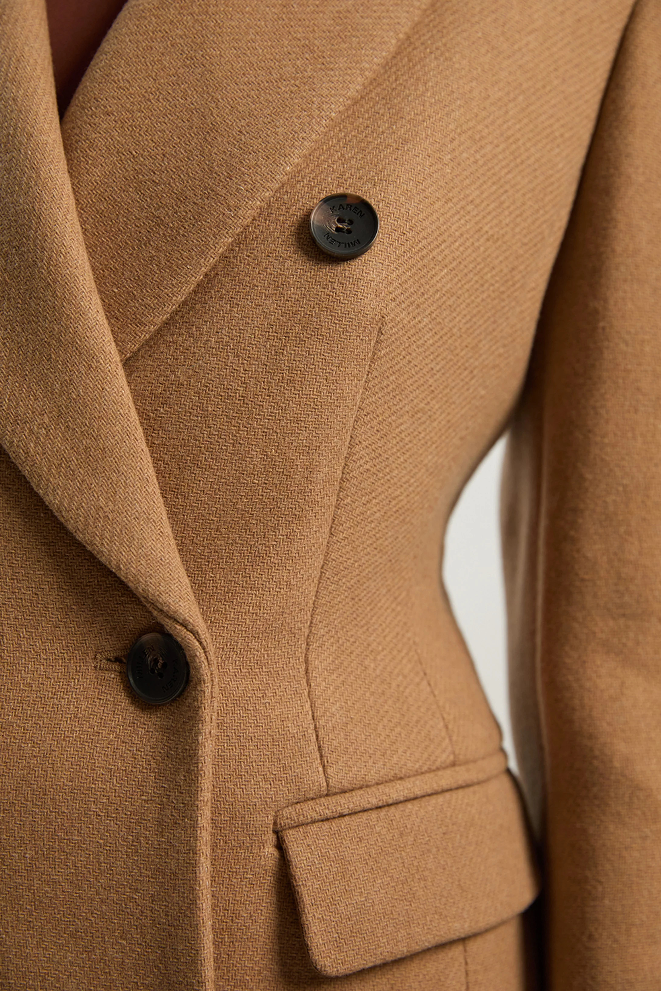 Wool Double Breasted Tailored Maxi Coat | Karen Millen UK + IE + DE + NL