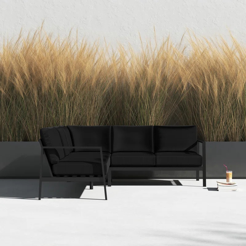 Holland 78'' Metal Outdoor Patio Sectional with Sunbrella® Cushions | Wayfair North America