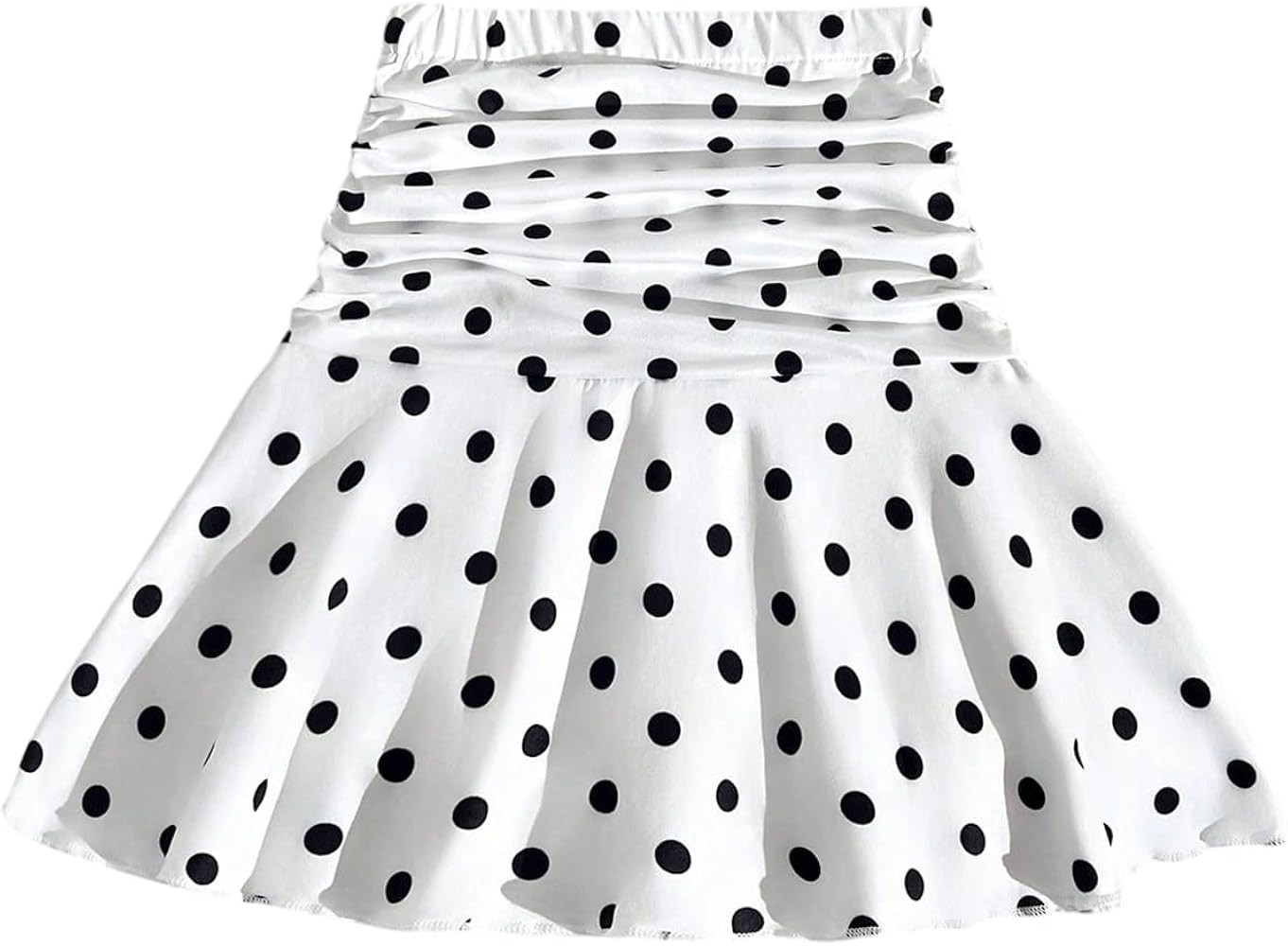 SHENHE Girl's Ruffle Flare Skirt with Shorts Polka Dots Ruched High Waist Tennis Skirt Skort | Amazon (US)