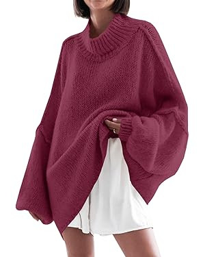 Saodimallsu Oversized Sweaters Tunic Sweater | Amazon (US)