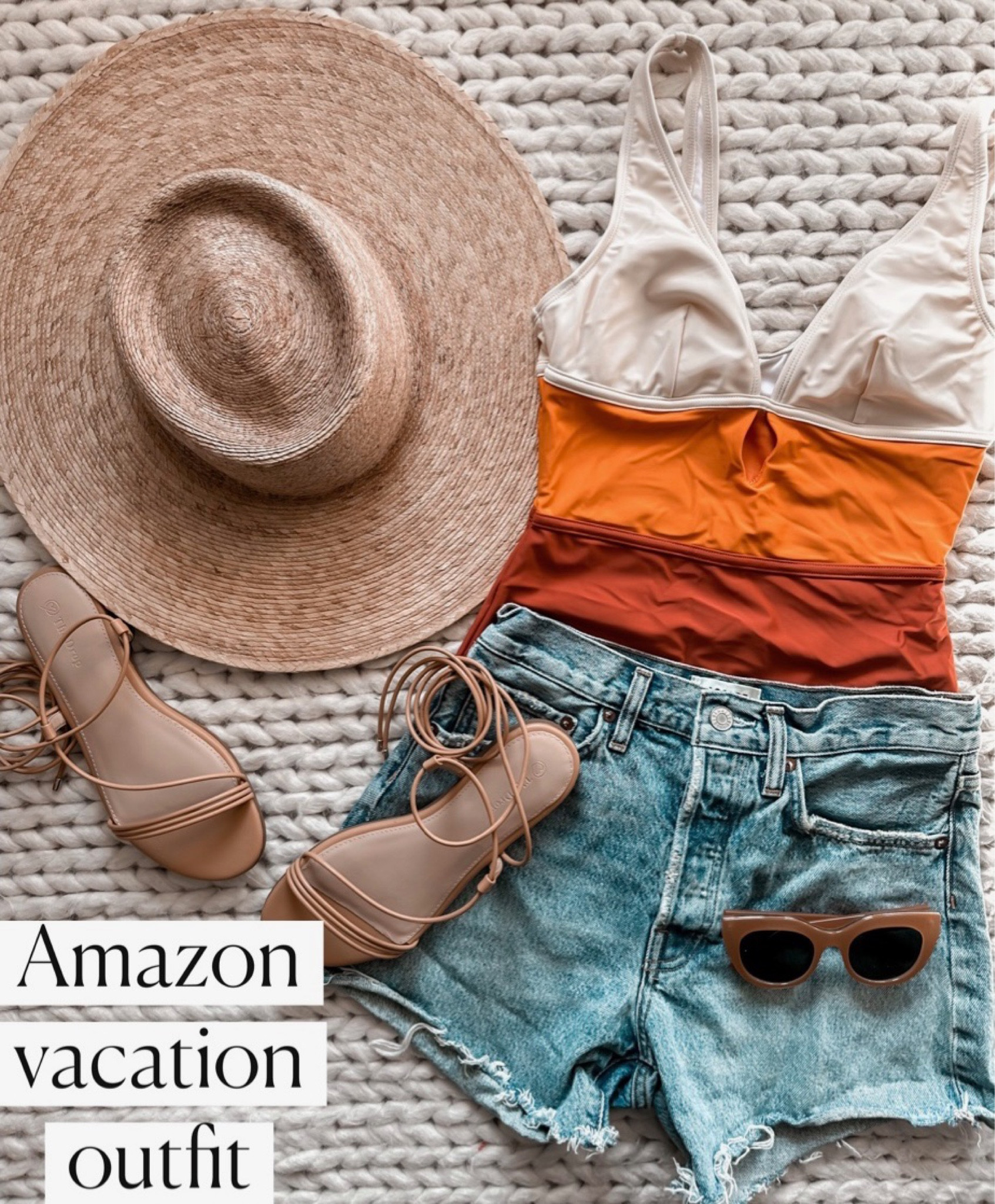 Vacation 
Swimsuit 
Short
Denim shorts 
Jean shorts 
Sandal 


#LTKSeasonal #LTKswim #LTKunder50