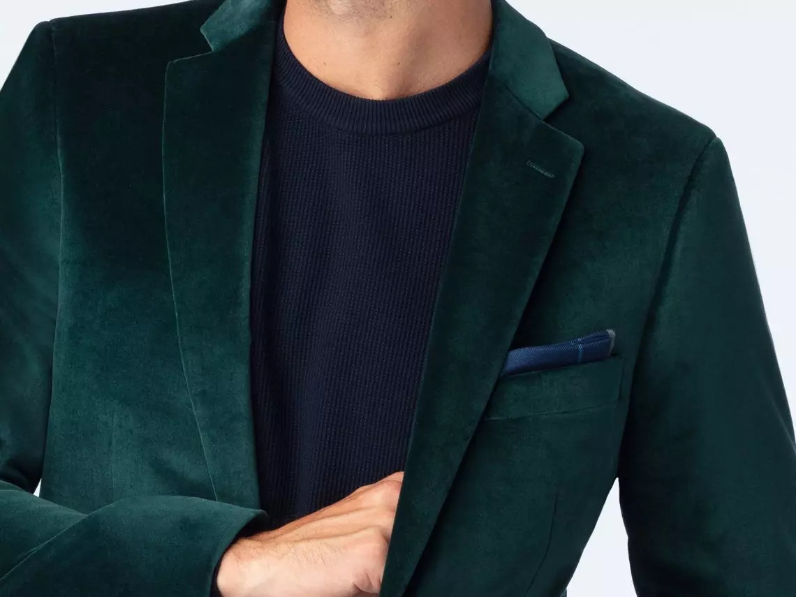 Harford Velvet Emerald Blazer | Indochino