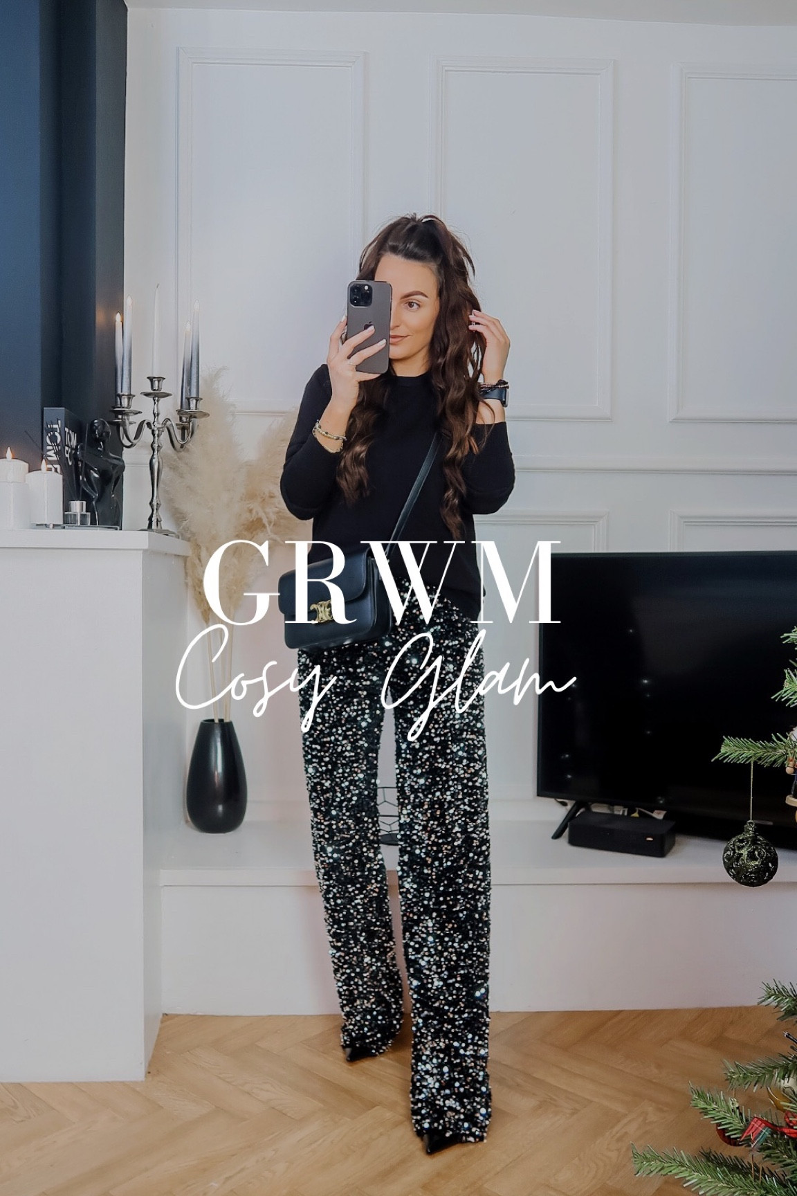 festive outfit, Christmas Day outfit, Christmas Eve outfit, holiday outfit, nye outfit idea, sequin trousers, sequin leggings, black knit, glitter trousers, glitter leggings, velvet trousers, velvet leggings, festive trousers, sparkly trousers, sparkle leggings 

#LTKHoliday #LTKeurope #LTKSeasonal