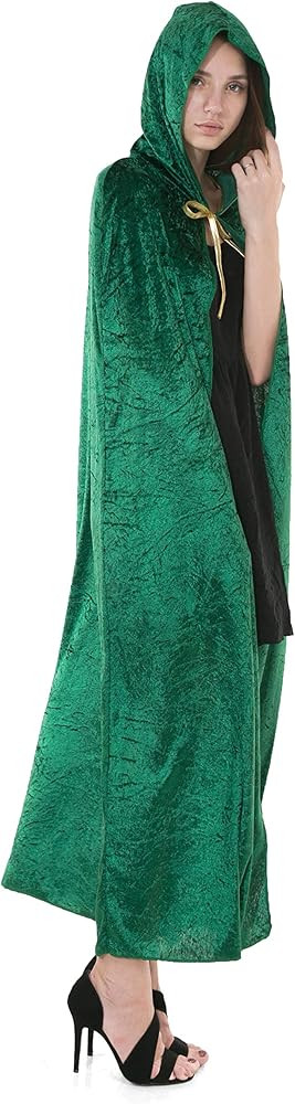 Spooktacular Creations Hooded Velvet Cloak Halloween Women Witch Cape Costume Accessory | Amazon (US)