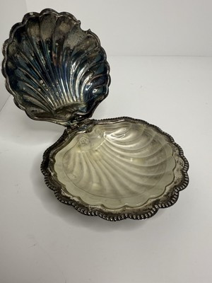 Vtg Silver Plated Shell Caviar Dish With Removable Glass Insert E & JL England | eBay US
