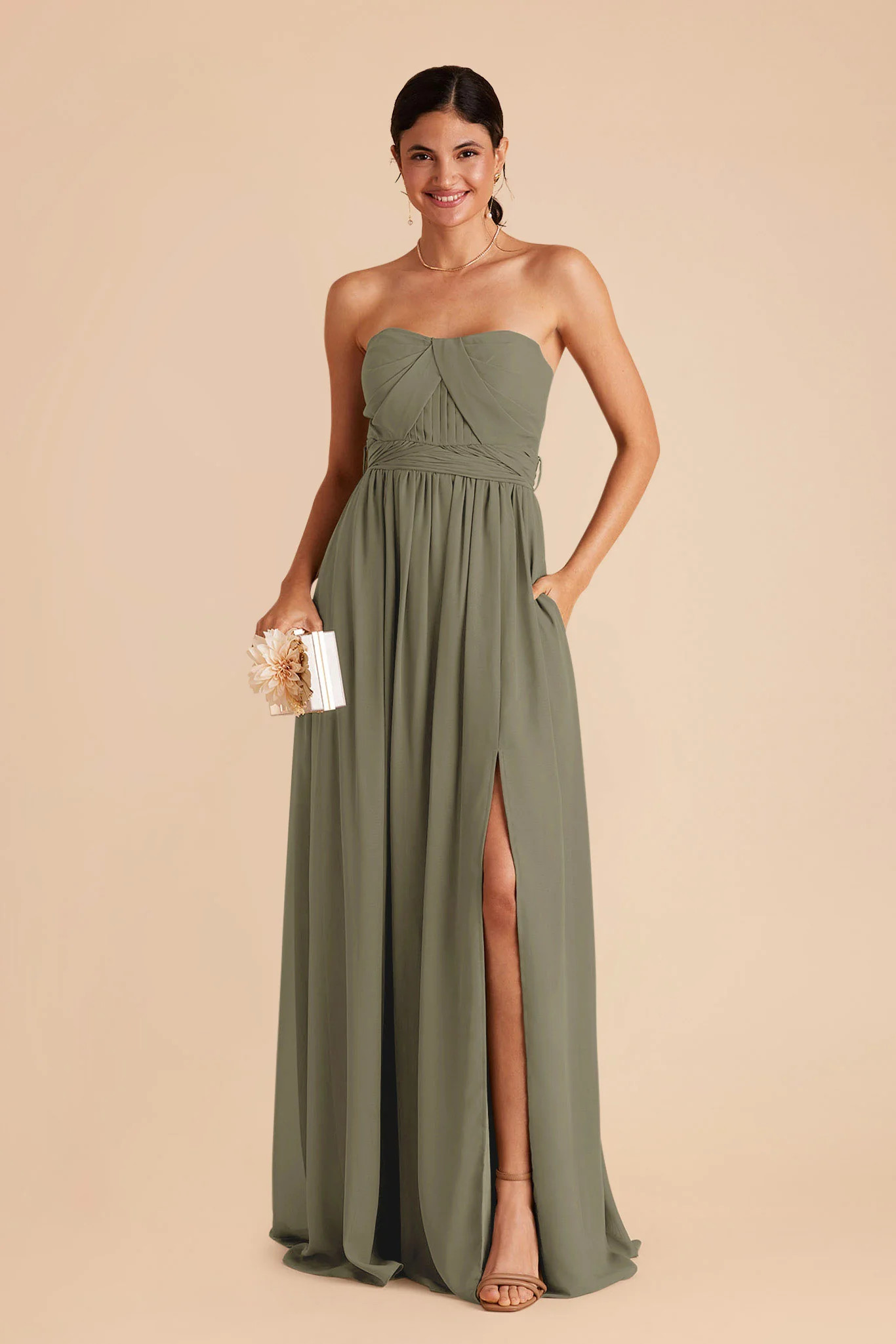 Grace Thyme Chiffon Convertible Bridesmaid Dress | Birdy Grey | Birdy Grey