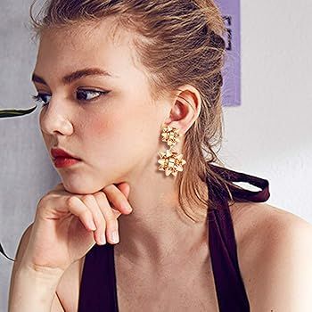 VK Accessories Christmas Earrings Christmas Bow Stud Drop Dangle Earrings | Amazon (US)