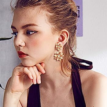 VK Accessories Christmas Earrings Christmas Bow Stud Drop Dangle Earrings | Amazon (US)