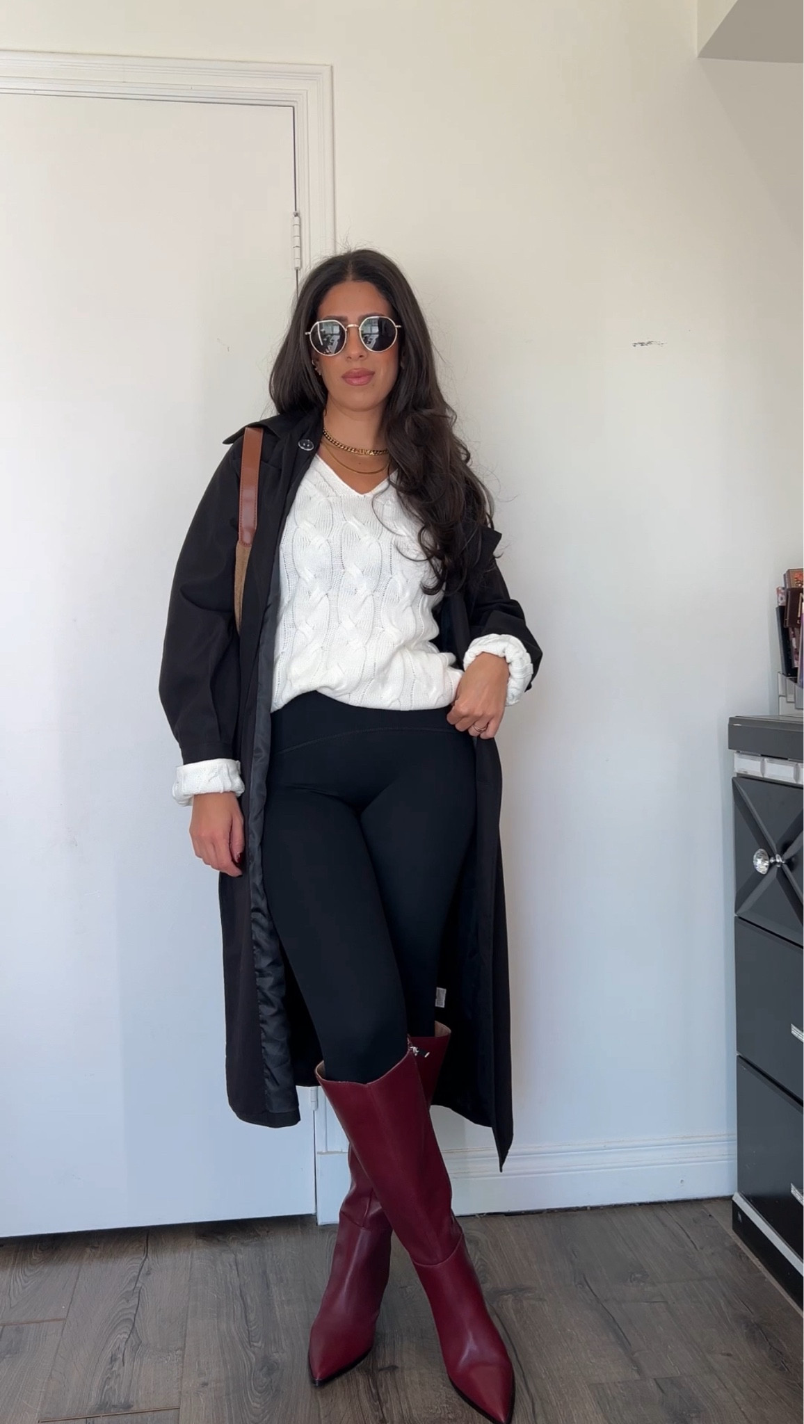 Thanksgiving outfit idea 
Spanx leggings and sweater size medium 
Sized up .5 in boots to wear with thick socks

#LTKStyleTip #LTKHoliday #LTKSeasonal