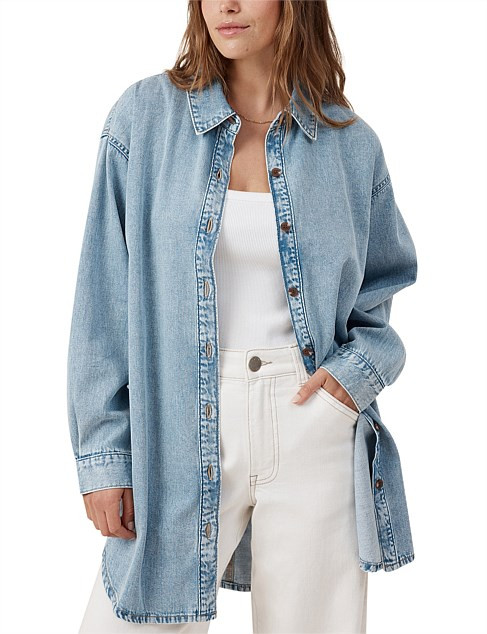 Ceres Life Longline Denim Shirt | David Jones | David Jones (Australia & New Zealand)