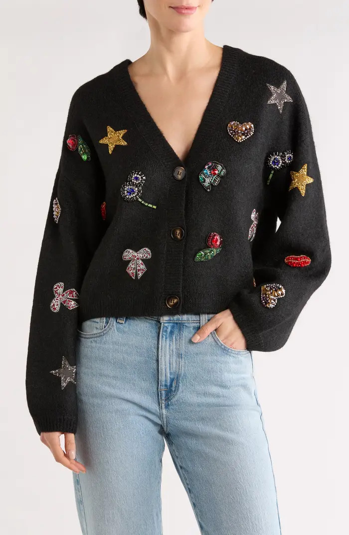 Embellished Appliqué Cardigan | Nordstrom Rack