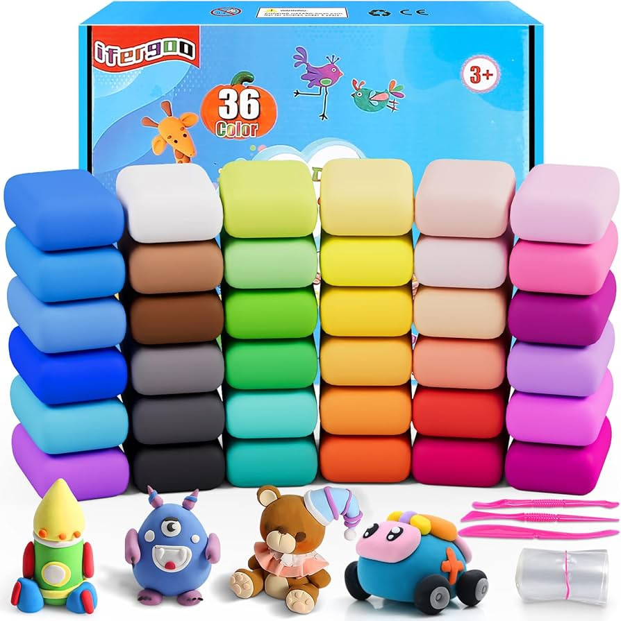 ifergoo Air Dry Clay, 36 Colors Magic Foam DIY Molding Clay for Slime add ins & Slime Supplies, E... | Amazon (US)