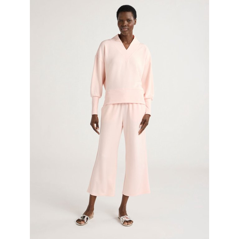 Scoop Women's and Women's Plus Ultimate ScubaKnit V-Neck Sweatshirt, Sizes XS-4X - Walmart.com | Walmart (US)