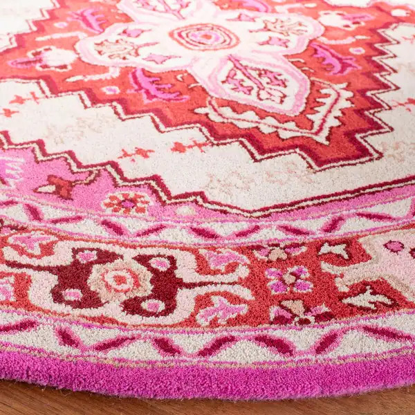 SAFAVIEH Handmade Bellagio Gracia Modern Oriental Wool Rug - 8' x 10' - Red Pink/Ivory | Bed Bath & Beyond