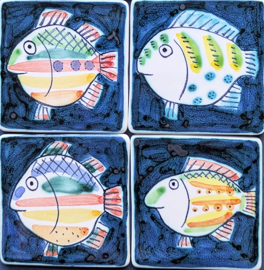 A set of five little fish tiles | Etsy (Global)