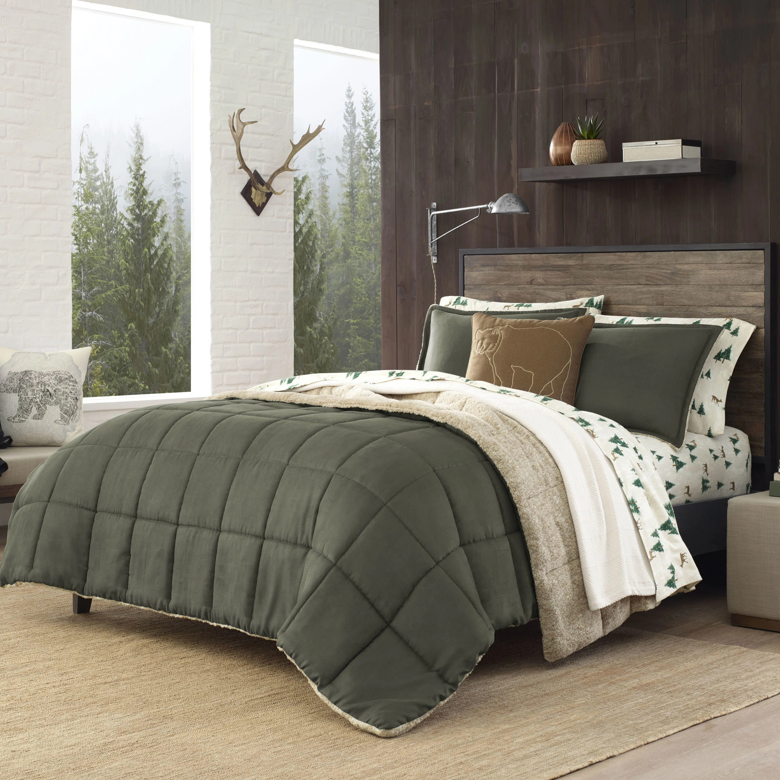 Eddie Bauer Sherwood Reversible Microsuede Comforter Set | Wayfair North America