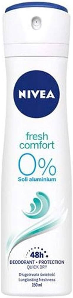 Nivea Fresh Comfort Spray Deodorant 0 % Aluminum Salts -150 ml | Amazon (US)