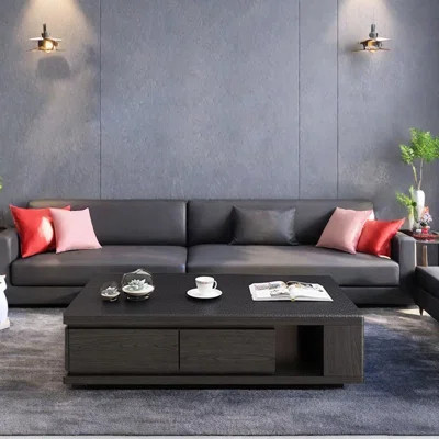 Volcanic stone coffee table black | Wayfair North America