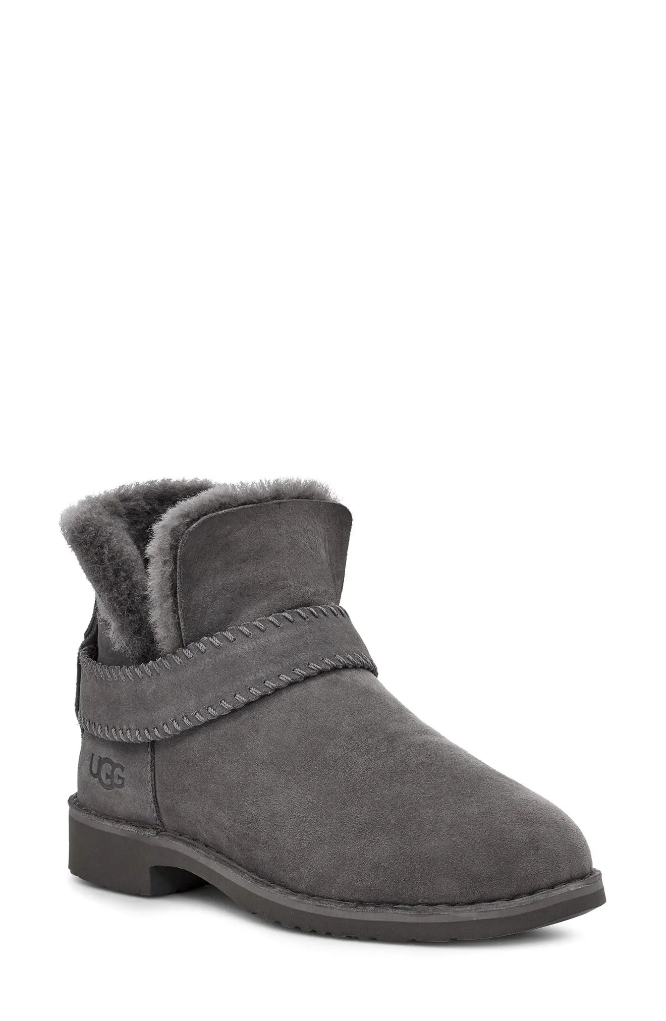 UGG(R) McKay Water Resistant Bootie, Size 6 in Charcoal at Nordstrom | Nordstrom