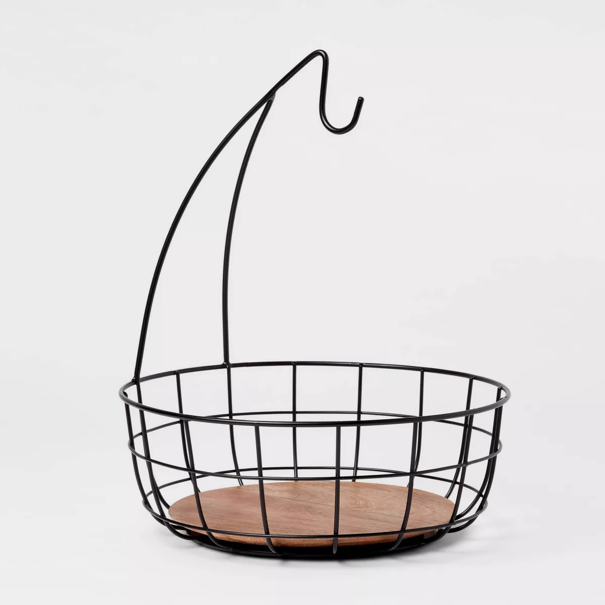 Iron and Mangowood Wire Fruit Basket with Banana Hanger Black - Threshold™ | Target