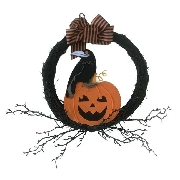 Tuscom Happy Halloween Front Door Wreath With Playful Halloween Decoration - Walmart.com | Walmart (US)