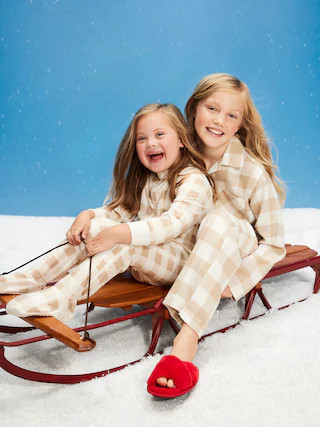 Printed Gender-Neutral Button-Front Pajama Set for Kids | Old Navy (US)