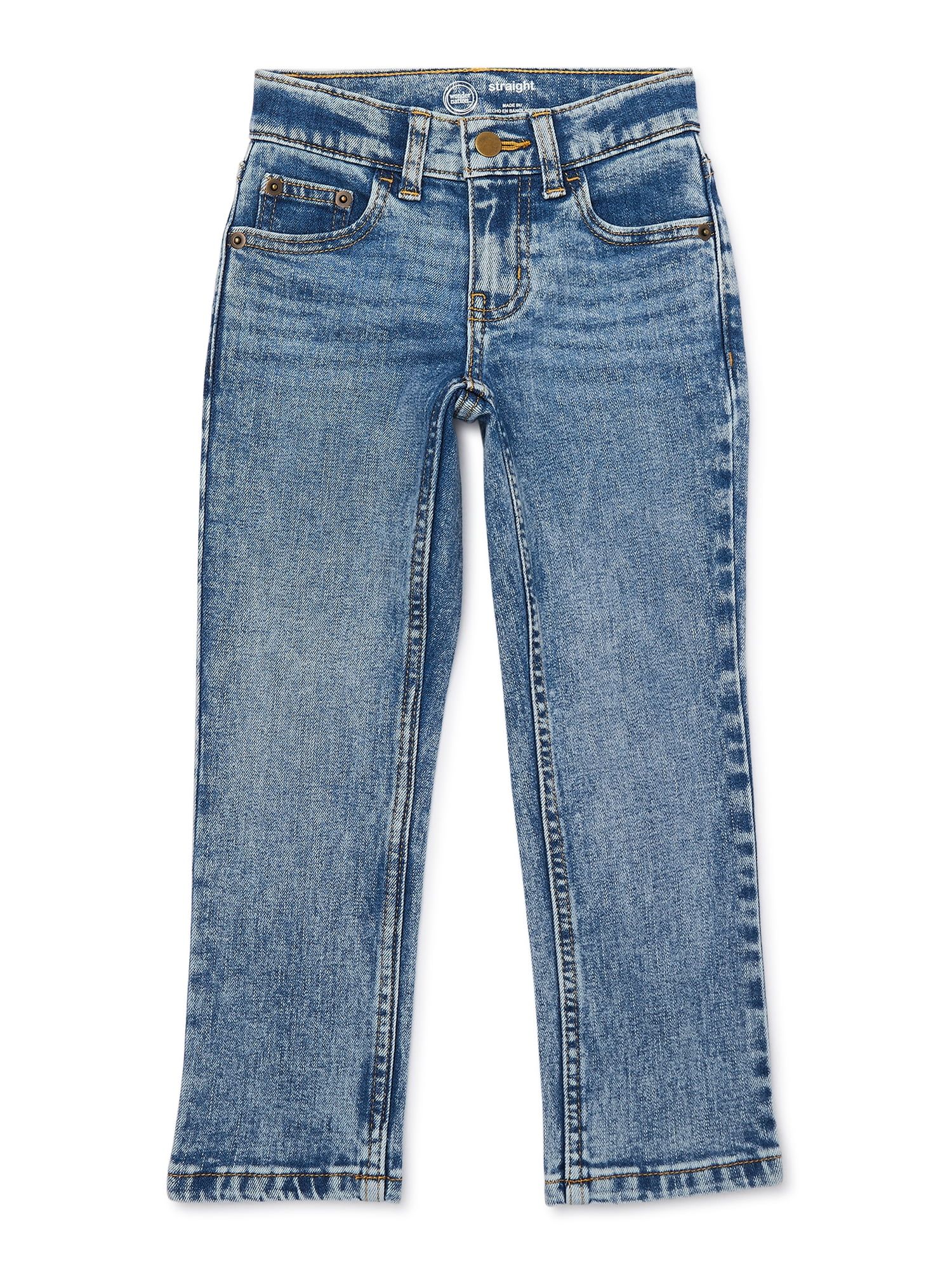 Wonder Nation Boys Distressed Straight Leg Denim Jeans, Sizes 4-18 ad Husky | Walmart (US)