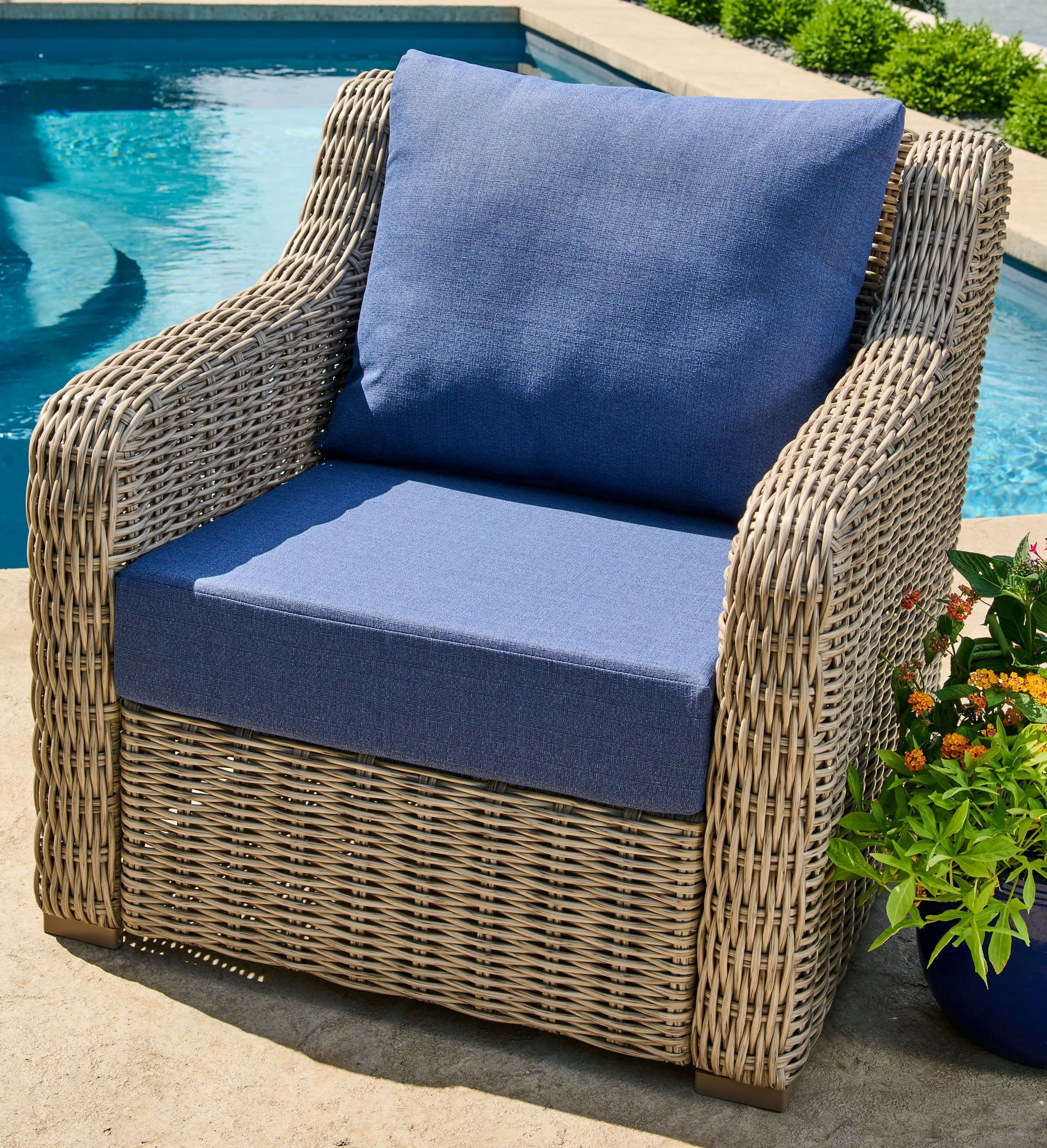 Better Homes & Gardens Navy Outdoor 2 Piece Deep Seat Cushion Set | Walmart (US)