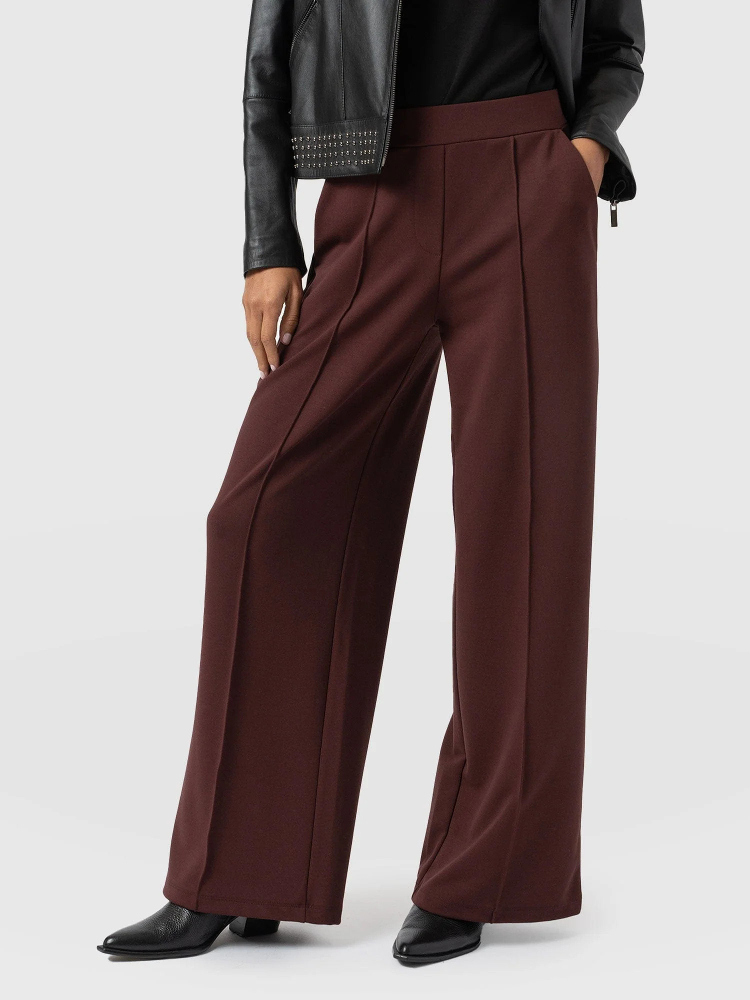 Keller Wide Leg Pant - Maroon | Saint + Sofia